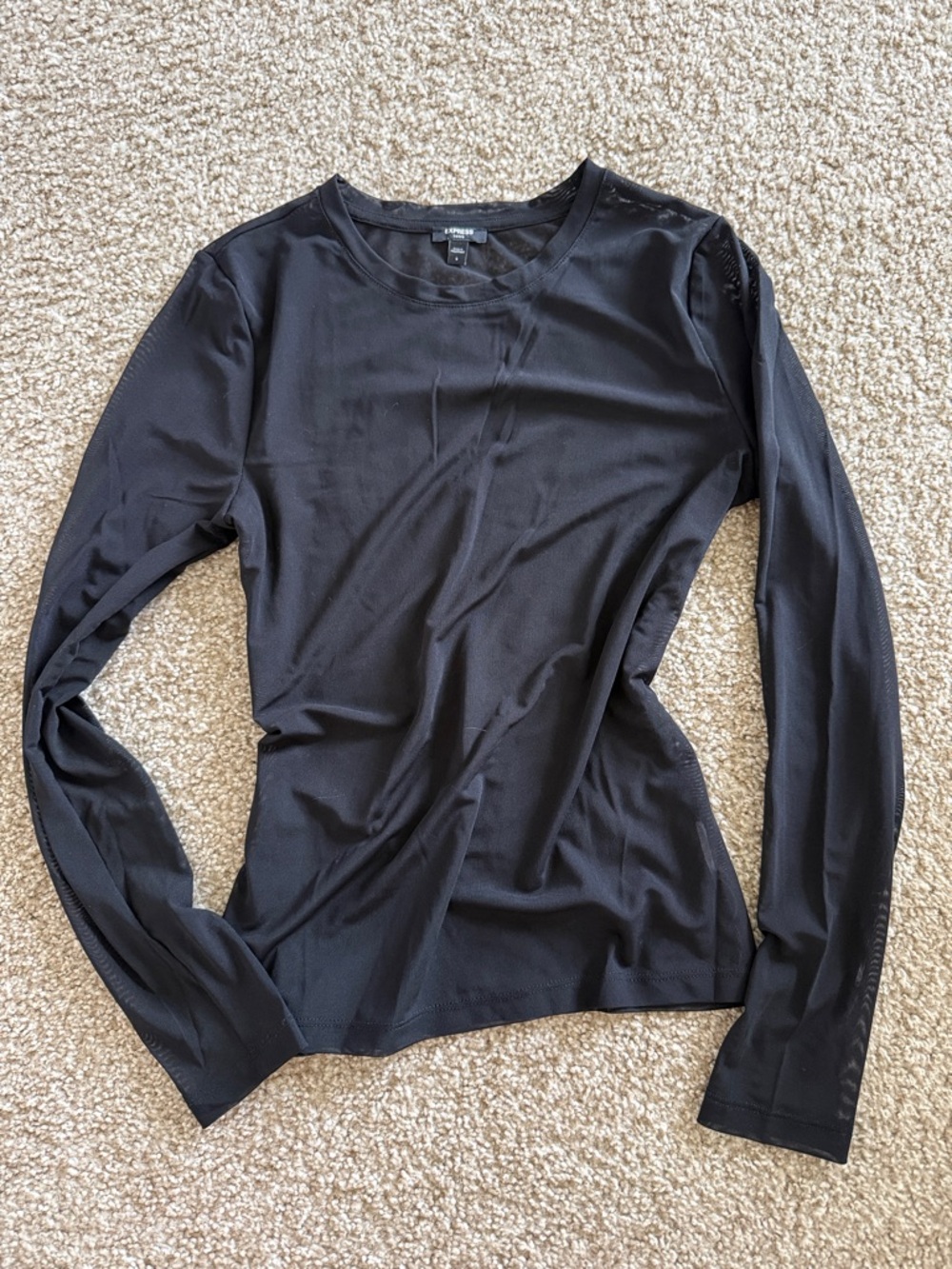 Express Fitted Black Long Sleeve Top